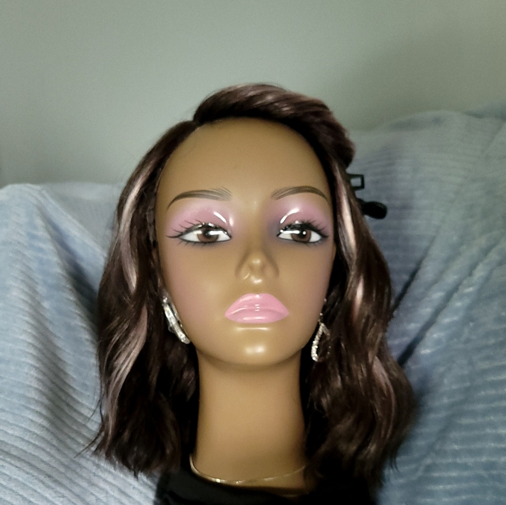 Gorgeous Wig!!! Browm With Light Pink And Blonde Highlights - Picture 14 of 14